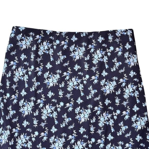 Altar'd State Blue Floral A-Line Maxi Skirt Side Slit Pull-On Women's Medium - Picture 3 of 8